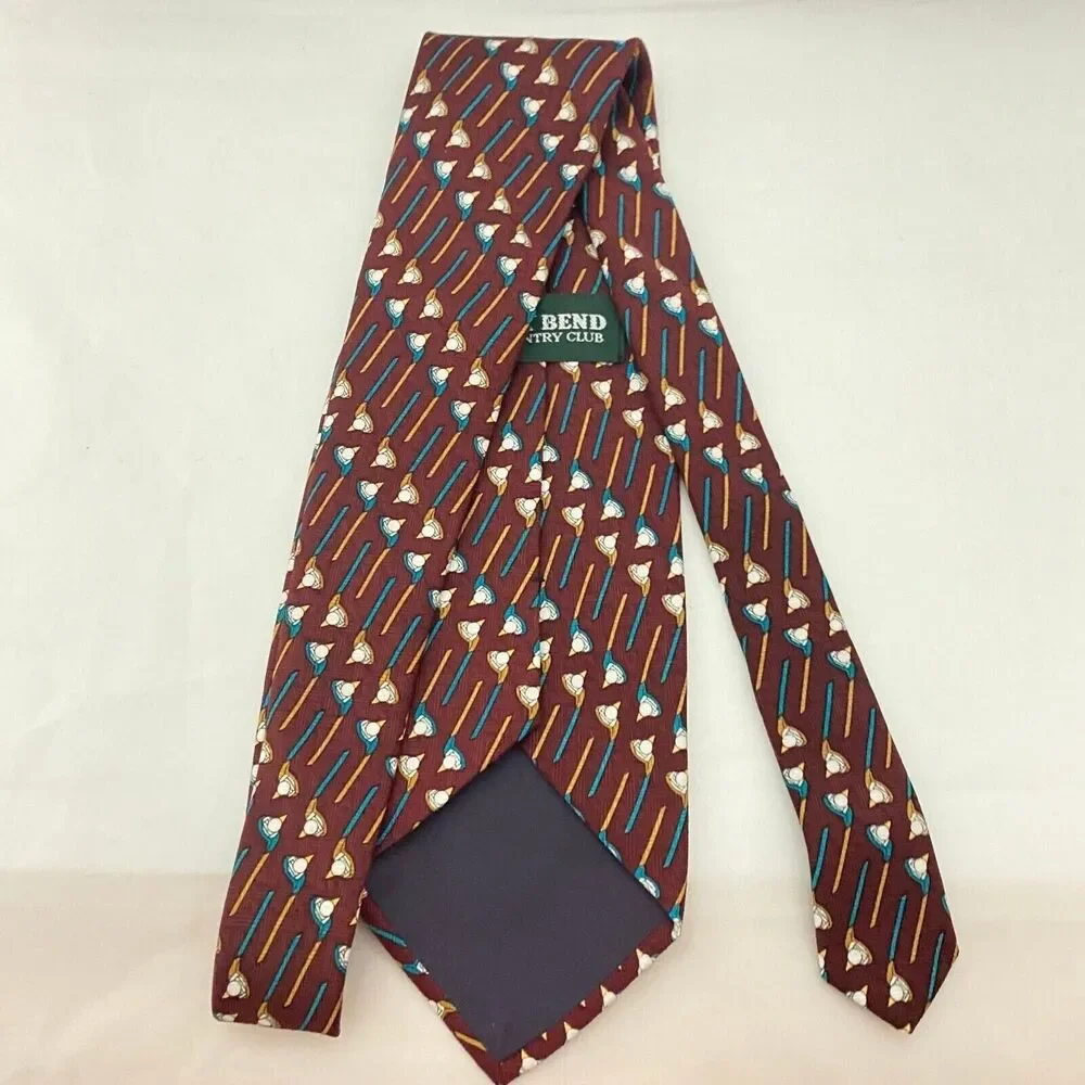#5633 Maroon Sky Bend Country  Golf Club Mens Necktie, Tie 55X4